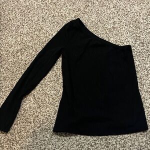 Old Navy Black One-Shoulder Long Sleeve Top